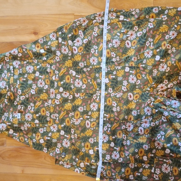 TALL Duluth Trading XL TALL Heirloom Overalls Rose Olive Fall Floral Fairycore - Picture 6 of 11